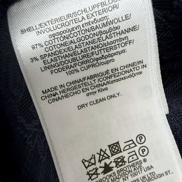 BROOKS BROTHERS Womens Blazer Size 10 Navy Blue Size Cotton Chino Classic Preppy - Picture 13 of 13